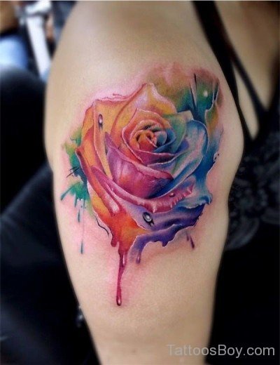 Colored  Rose Tattoo--TB119