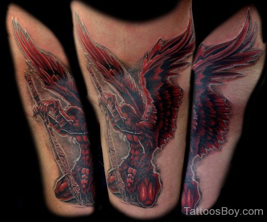 Colored  Angel Tattoo Design-TB12057