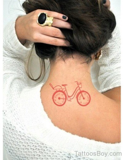 Bicycle Tattoo On Nape-TB1248