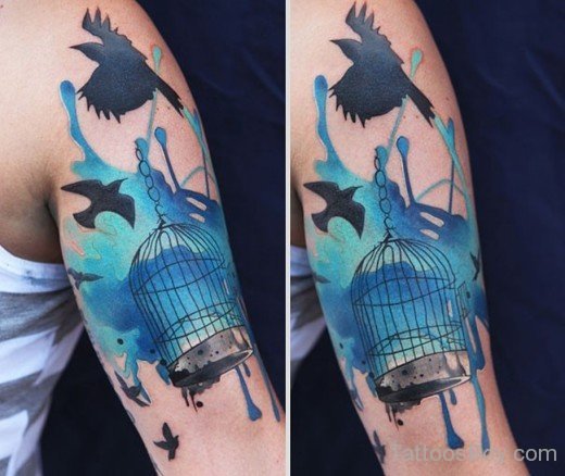 Colored Cage Tattoo