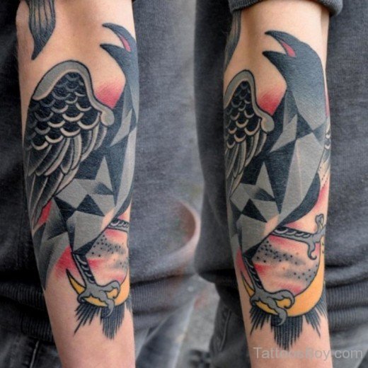 Colored Crow Tattoo-TB1030