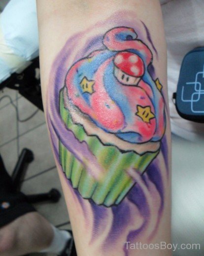 Colored Cupcakes Tattoo Dsign-Tb1210