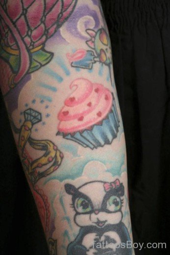 Colored Cupcakes Tattoo-Tb1211