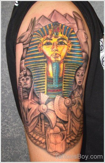 Colored  Egyptian Tattoo Design-TB110