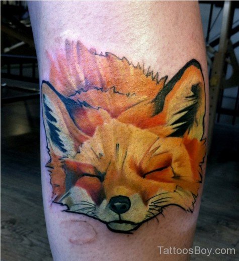 Colored Fox Tattoo