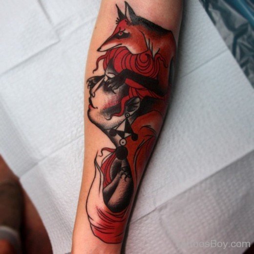 Colored Fox Tattoo-TB123