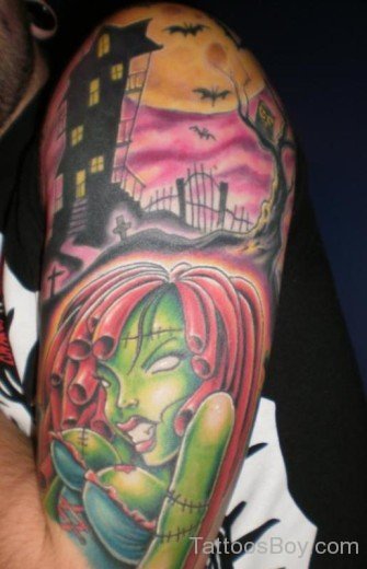 Zombie Tattoo on Shoulder