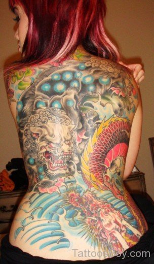 Coloreful Asian Dragon Tattoo-TB1252