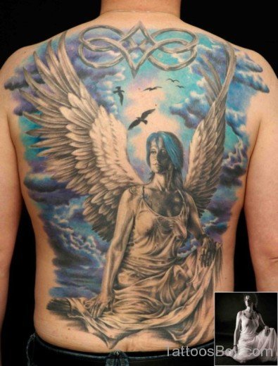 Colorful Angel Tattoo Design-TB12058