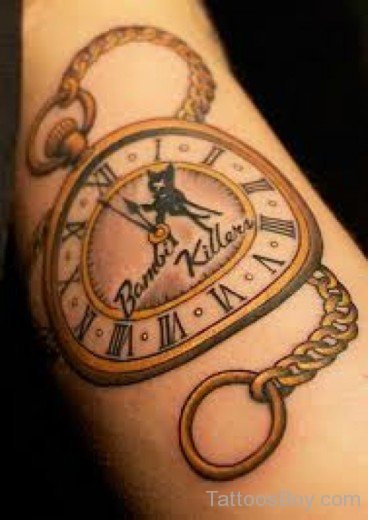Colorful Clock Tattoo