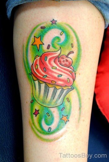 Colorful Cupcakes Tattoo Design-Tb1212