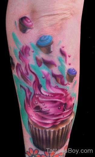 Colorful Cupcakes Tattoo-Tb1214