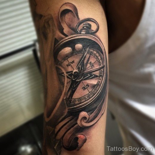 Compass Tattoo On Bicep-TB12069
