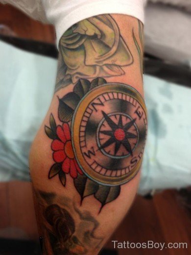 Compass Tattoo on Elbow-tb126