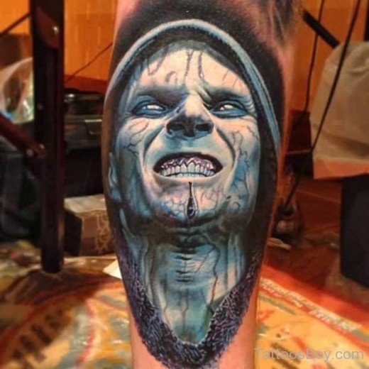 Alien Tattoo On Leg