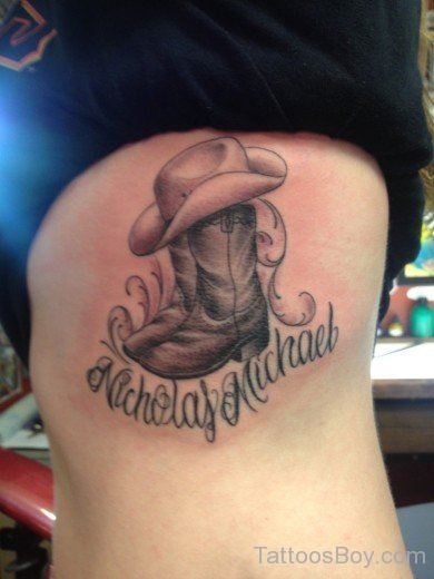 Cowboy Hat Tattoo On Rib-TB12122