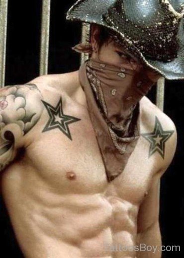 Cowboy Outlaw Tattoo On chest-TB12123