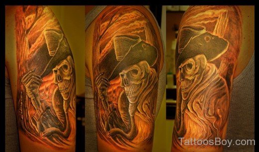 Cowboy Skull Tattoo Design 4-TB12124