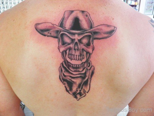 Cowboy-Skull-Tattoo-On-Back