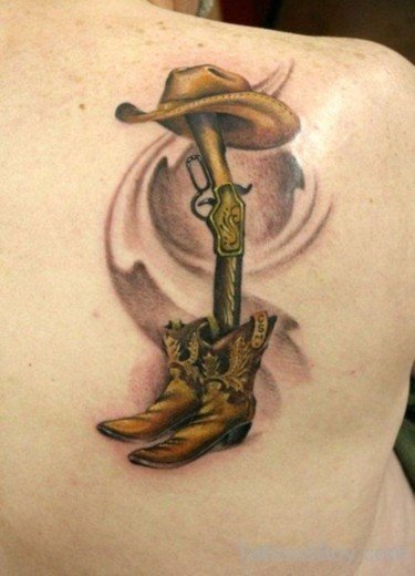 Cowboy Tattoo On Back 1-TB12136