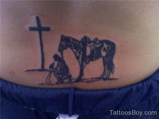 Cowboy Tattoo On Waist-TB12139