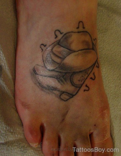 Cowboy hat tattoo On Foot-TB12121