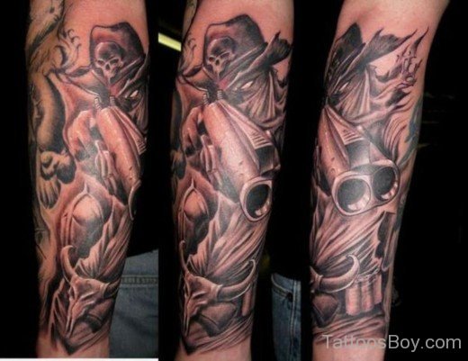 Cowboy tattoo On Half Sleeve-TB12138