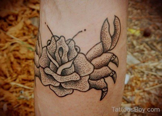 Crab And Flower  Tattoo