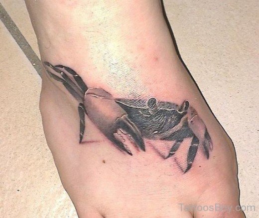 Crab Tattoo Design On Foot-TB12064