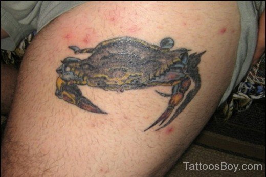 Crab Tattoo Design On Thigh-TB12069