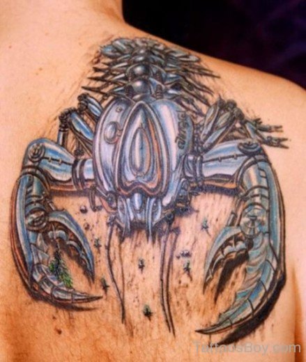 Crab Tattoo Design On Back-TB12059