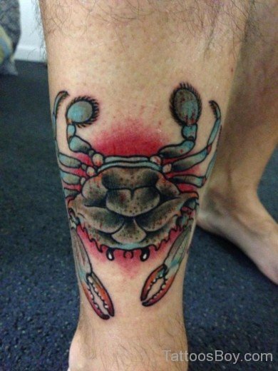 Crab Tattoo On Ankle