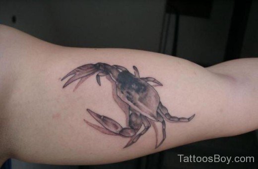 Crab Tattoo On Bicep