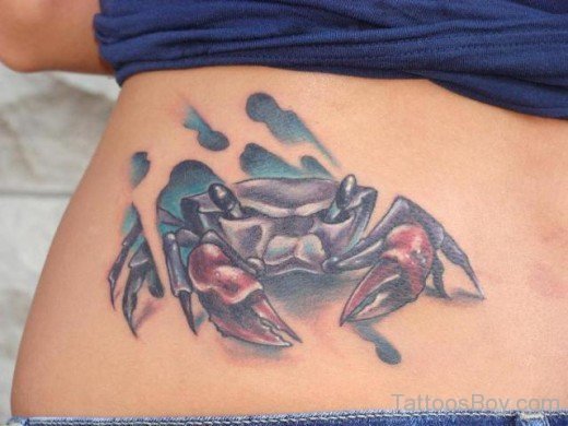 Crab Tattoo On Lower Back-TB12083