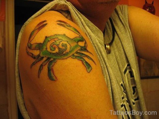 Crab Tattoo On Shoulder 7-TB12087