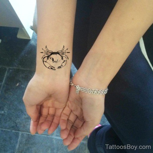 Crab Tattoo Design On Wrist