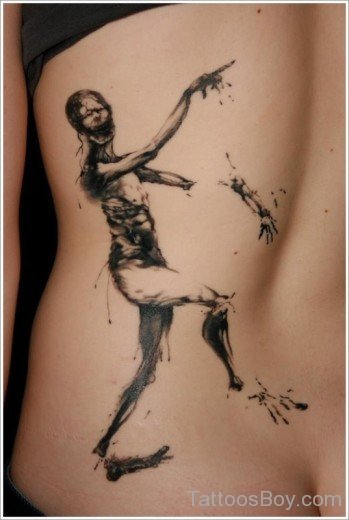 Creative zombie tattoo on back-TB1024