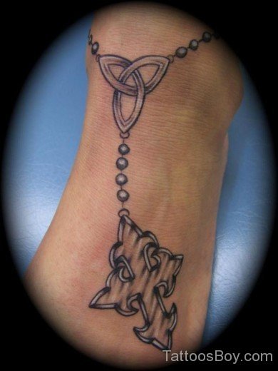 Cross Tattoo On Foot