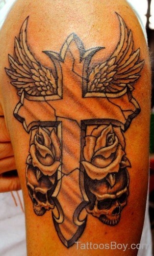Cross Tattoo On Half Sleeve-TB12145