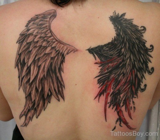 Crow And Angel Wings Tattoo-TB1033