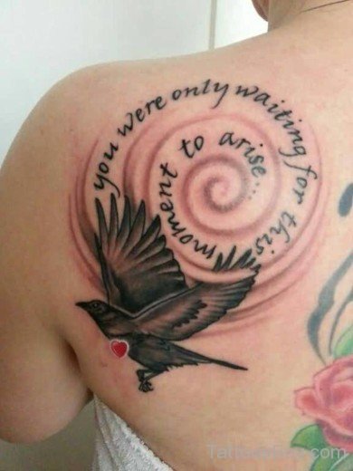 Crow And Wording Tattoo-TB1039