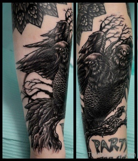 Crow Tattoo  Design 7-TB1048