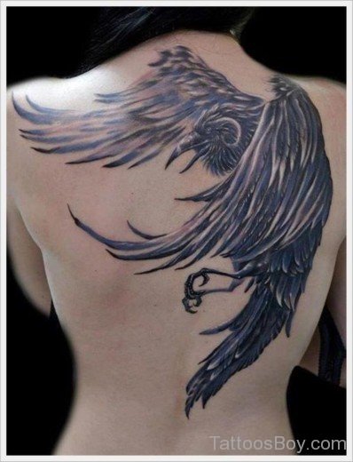 Crow Tattoo  On Back-TB1054
