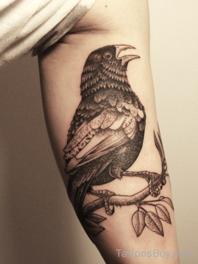 Crow Tattoo Design On Bicep-TB1055