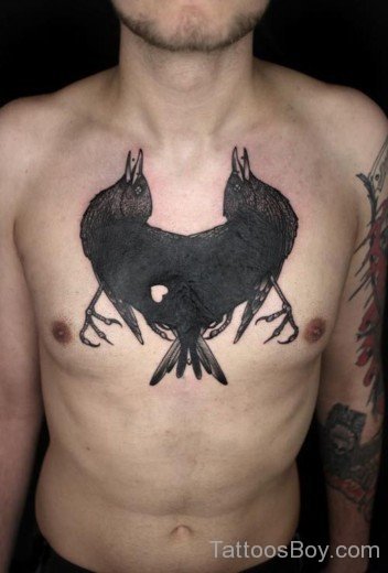 Crow Tattoo Design On Chest-TB1056