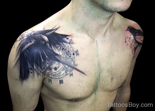 Crow Tattoo Design On Shoulder-TB1061