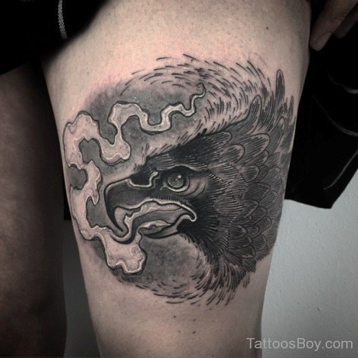Crow Tattoo Design On Thigh-TB1063