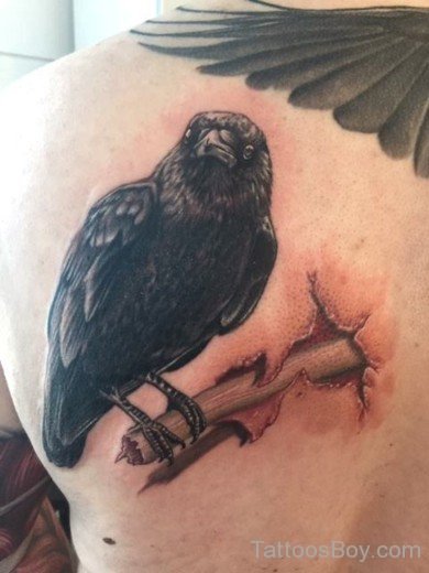 Crow Tattoo On  Baclk 1.-TB1066