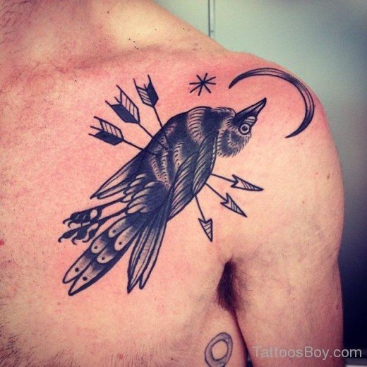 Crow Tattoo On Chest-TB1074