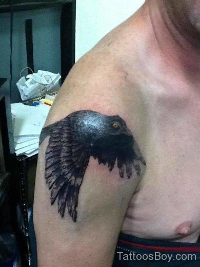 Crow Tattoo On Shoulder 1-TB1080